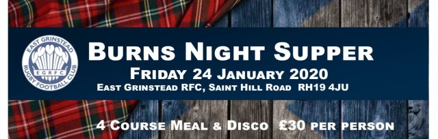 Buy Tickets For East Grinstead Rfc Burns Night Supper At East Grinstead Rfc Fri 24 Jan 2020