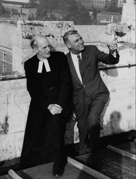 Life imitates art: Cary Grant is Bristol Cathedral's guardian angel.
