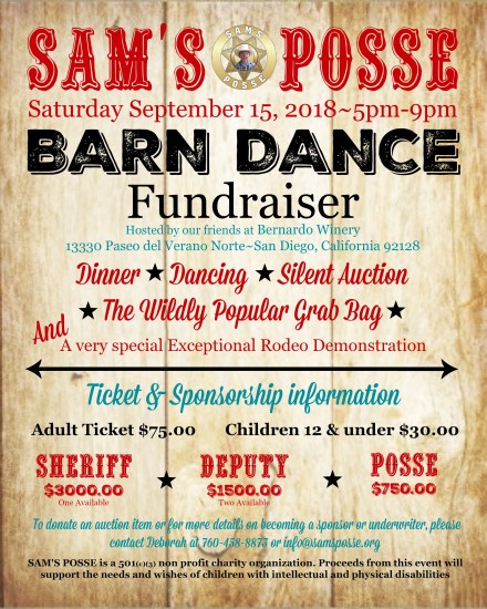 Buy Tickets For Sam S Posse 2018 Barn Dance Fundraiser At Bernardo